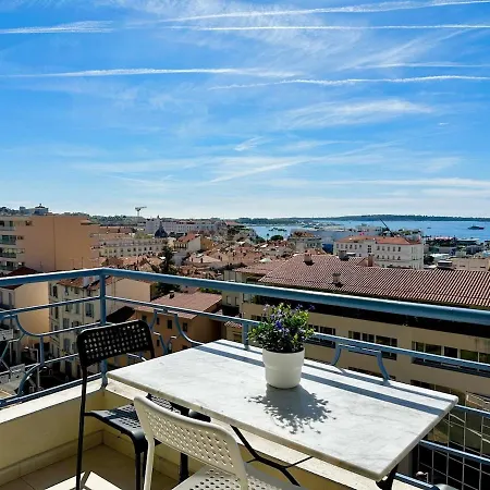 Apartamento Charming 2-bedroom With Sea View, Panoramic Balcony, Ac Cannes