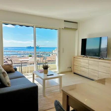 Charming 2-bedroom With Sea View, Panoramic Balcony, Ac Apartamento Cannes